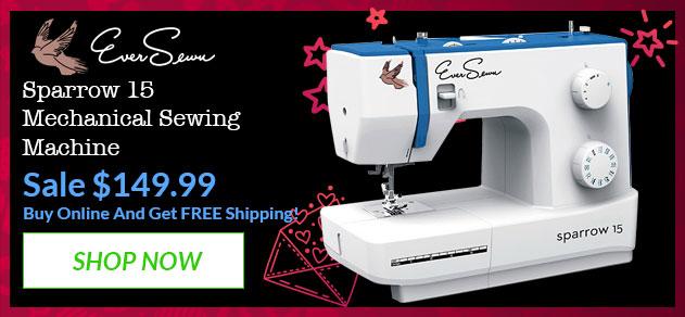 EverSewn Sparrow 15 - 32 Stitch Mechanical Sewing Machine Banner with offer details