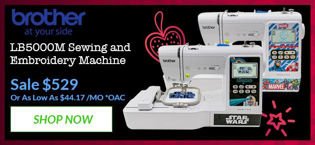 LB 500 Sewing Machine Banner with offer details