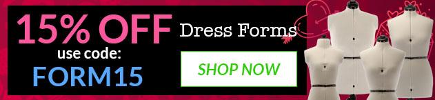 Dress Forms banner with offer details