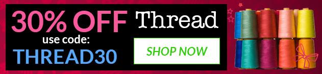Sewing Thread banner with offer details