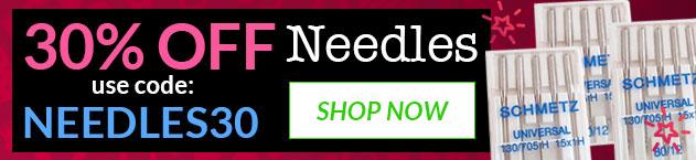 Sewing Needles Banner with offer details