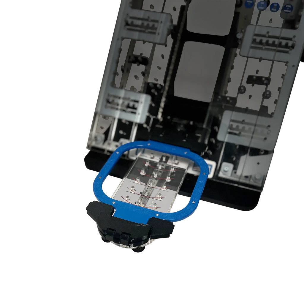 Sleeve/Cap Board Pro Combo Bracket Set Add-On by Tex Inc; blue hooping aid for embroidery