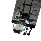 Sleeve / Cap Board Pro Combo Bracket Set Add-On by Tex Inc; hooping aid for embroidery machines with a green hoop.