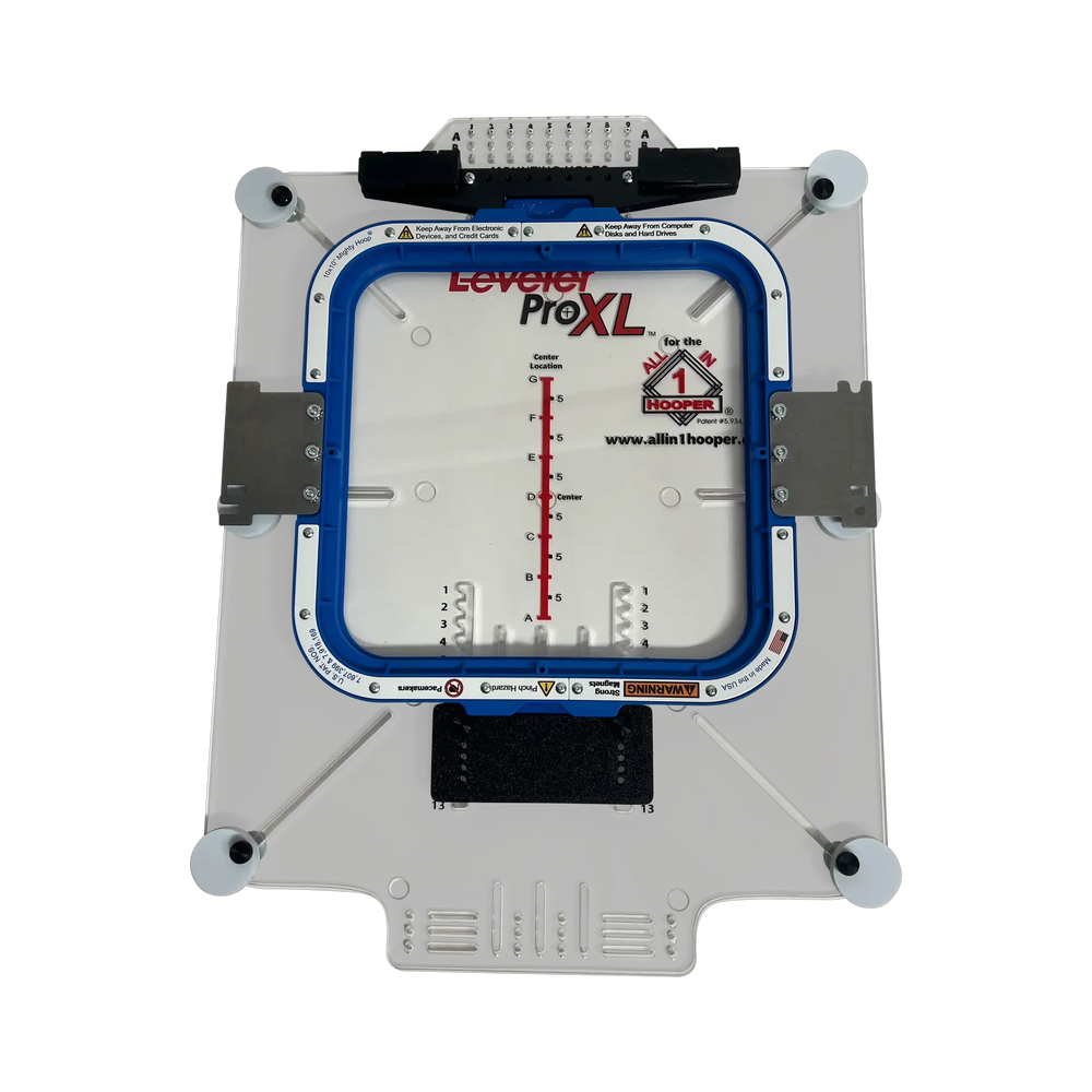 Leveler Pro XL Combo Bracket Set for Mighty Large Hoops add-on, blue embroidery hoop bracket with metal hardware