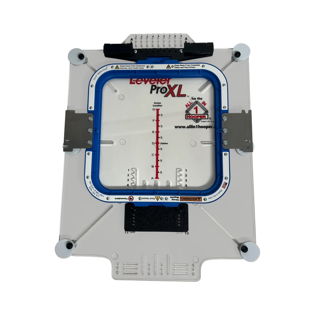 Leveler Pro XL Combo Bracket Set for Mighty Large Hoops add-on, blue embroidery hoop bracket with metal hardware