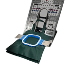 Sleeve/Cap Board Pro Combo Bracket Set Add-On by Tex Inc, metal hooping aid with blue frame