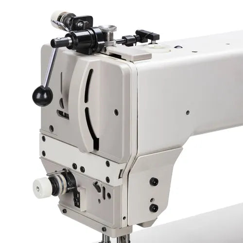 Consew 2040 industrial sewing machine head in beige with table and servo motor