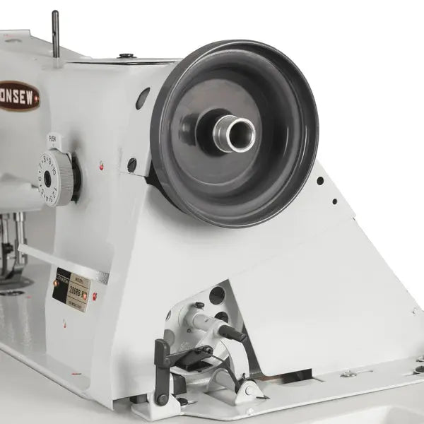 Consew 206RB-5 walking-foot upholstery sewing machine with table and 110V servo motor