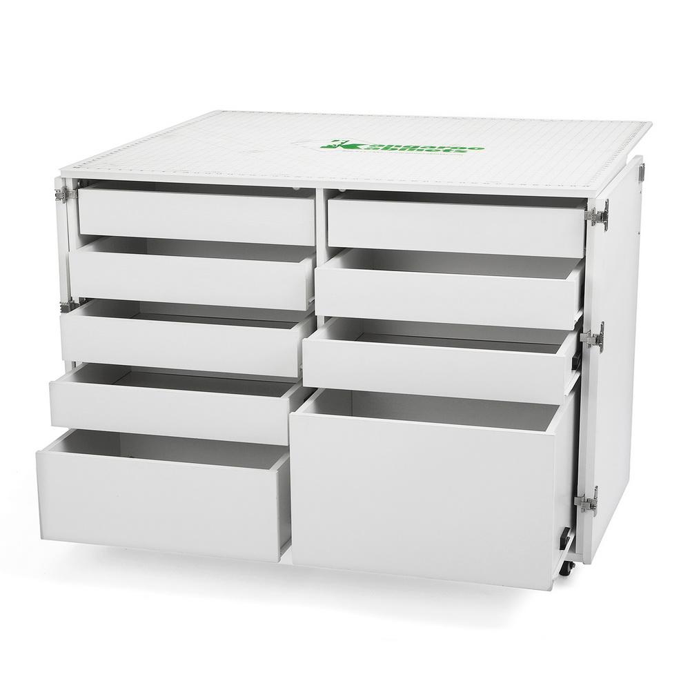 Kangaroo Sewing Furniture Wallaby II Studio Wallaby Air Lift and Dingo II Sewing Cabinet Set WHITE (WS-WHT)