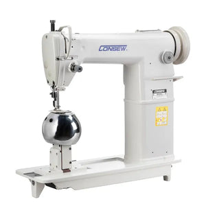 Consew Model 228R-WIG High Speed, Post Type, Single Needle, Drop Feed, Lockstitch Machine with Spherical needle area
