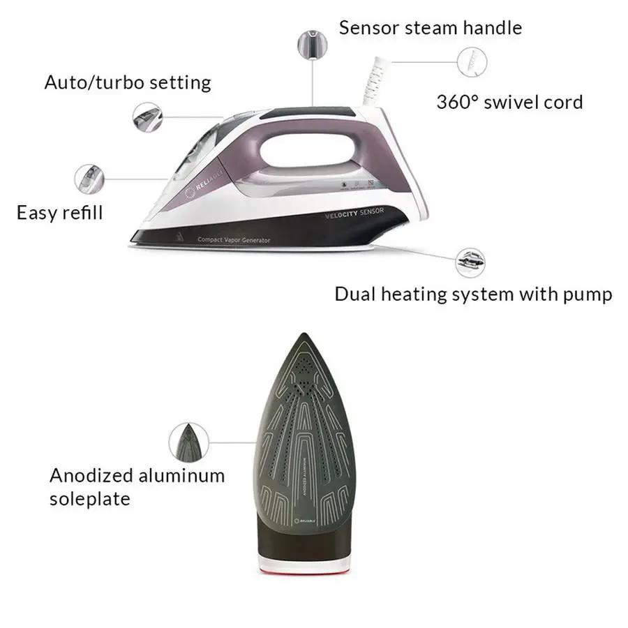 Reliable Velocity 230IR Compact Vapor Generator Iron - Sewingmachinesplus.com