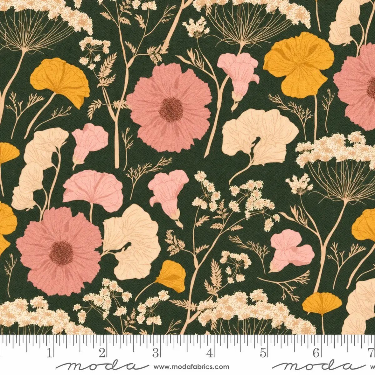 Petalush Pressed Flower Pine Quilting Fabric | Moda