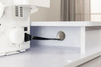 New Koala Serger Studio extension table, white with polka-dot back panel and cable hole