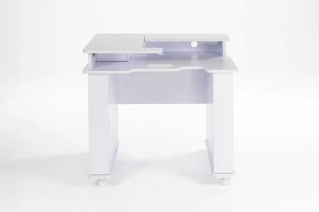Koala Serger Studio serger table on wheels, light lavender sewing machine extension table
