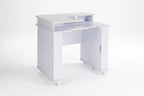 Koala Serger Studio sewing machine extension table, pale lavender, on wheels with cabinet.