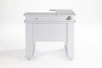 New Koala Serger Studio serger table in white with gray top and caster wheels