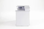 Koala Serger Studio sewing machine extension table on wheels, white with elevated shelves