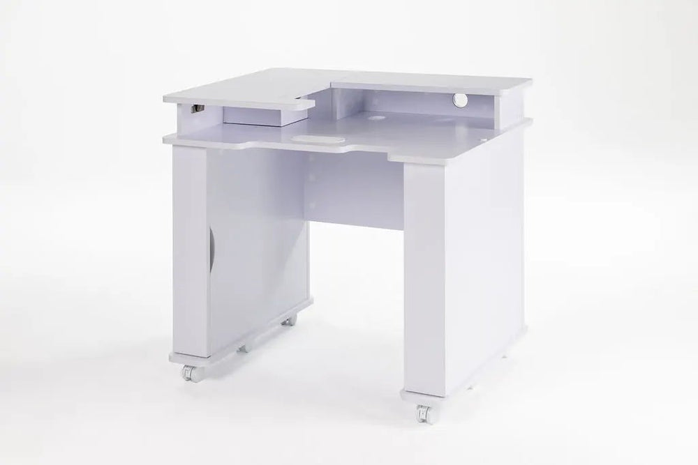 Koala Serger Studio sewing machine extension table in lavender with caster wheels