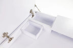 Koala Serger Studio extension tables in white with built-in storage drawers.