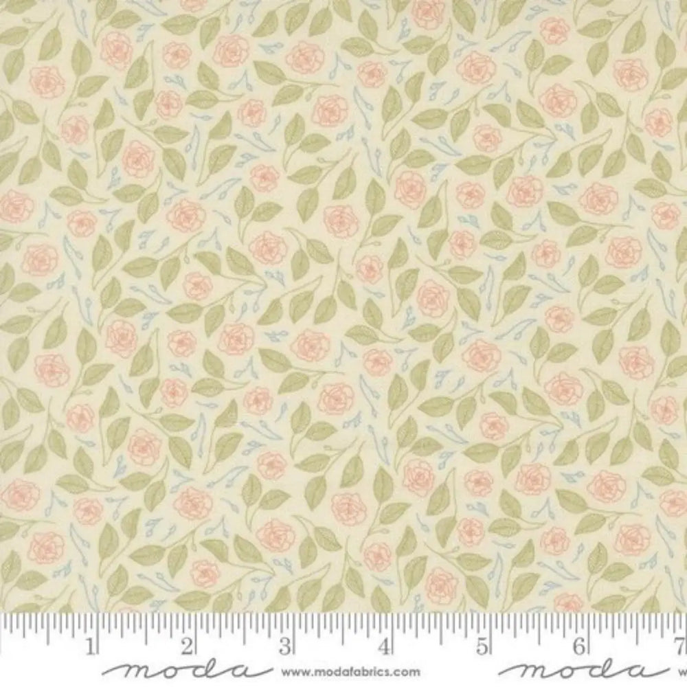 Petalush Tapestry Lush quilting fabric with small blooming flowers and leafy motifs by Kiley’s Quilt Room for Moda Fabrics