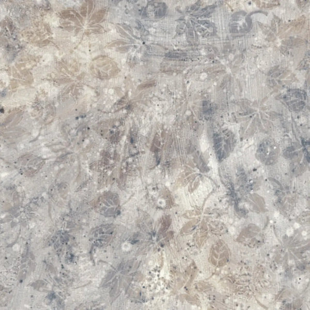 Flourish Stucco Leaf Blender Taupe quilting cotton fabric with soft neutral leaf motifs and layered tonal texture.
