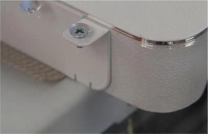 Tin Lizzie EXT extension table base in silver metal with a screw and bracket.