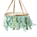 Sizzix Bigz Die Tropical Stems by Sharon Drury decorative mint-green leaf garland on a gold hanging basket