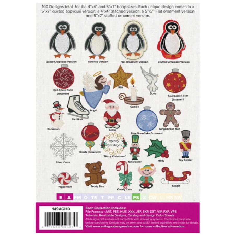 Anita Goodesign Stuffed Christmas Ornaments 149AGHD