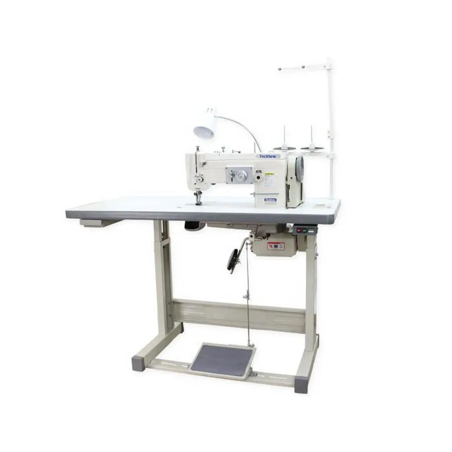 Techsew 2135 Flatbed Walking Foot ZigZag and Straigh Stitch Industrial Sewing Machine with Assembled Table and Motor - Sewingmachinesplus.com