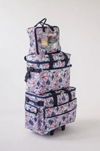 Bluefig Quilter Retreat Combo: 19" Wheeled Bag, Project Bag and Fat Quarter Bag - Maisy - Sewingmachinesplus.com