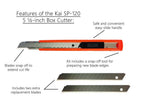 KAI 5 1/2 Inch Box Cutter With 3 Replacement Blades - Sewingmachinesplus.com