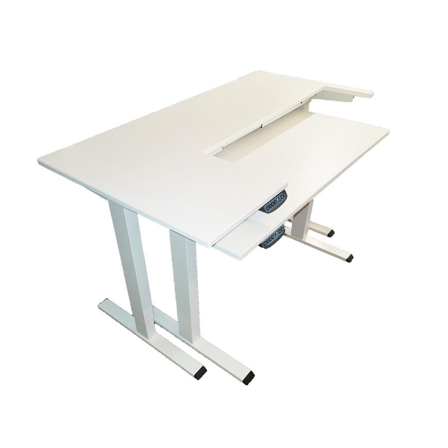 Stay Perfect All Position Two Tier Electric Lift Sewing Table (White) - Sewingmachinesplus.com