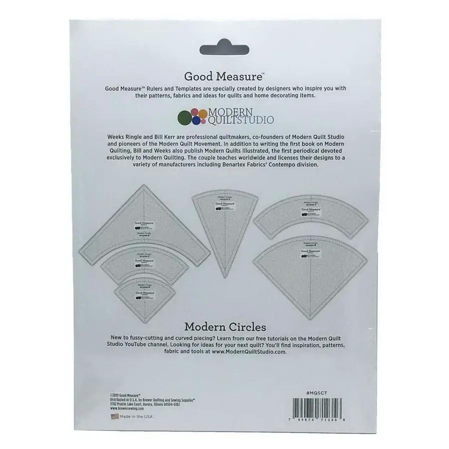 Good Measure Amanda Murphy Modern Circles Templates Rulers 6 PC Set - Sewingmachinesplus.com