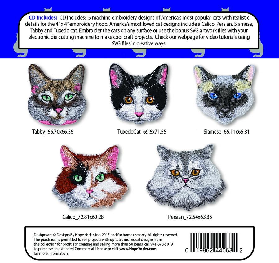 Cat Tales Embroidery CD w/ SVG - Designs by Hope Yoder