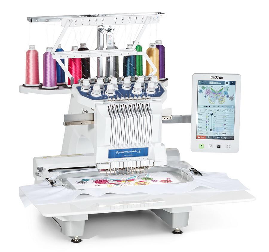 Brother PR1055X Entrepreneur Pro X 10 Needle Multi - Needle Embroidery Machine - Sewingmachinesplus.com
