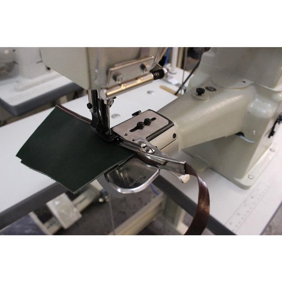 Techsew 2600 Narrow Cylinder Industrial Sewing Machine with Binding Kit, Binding Attachment Assembled Table and Motor - Sewingmachinesplus.com