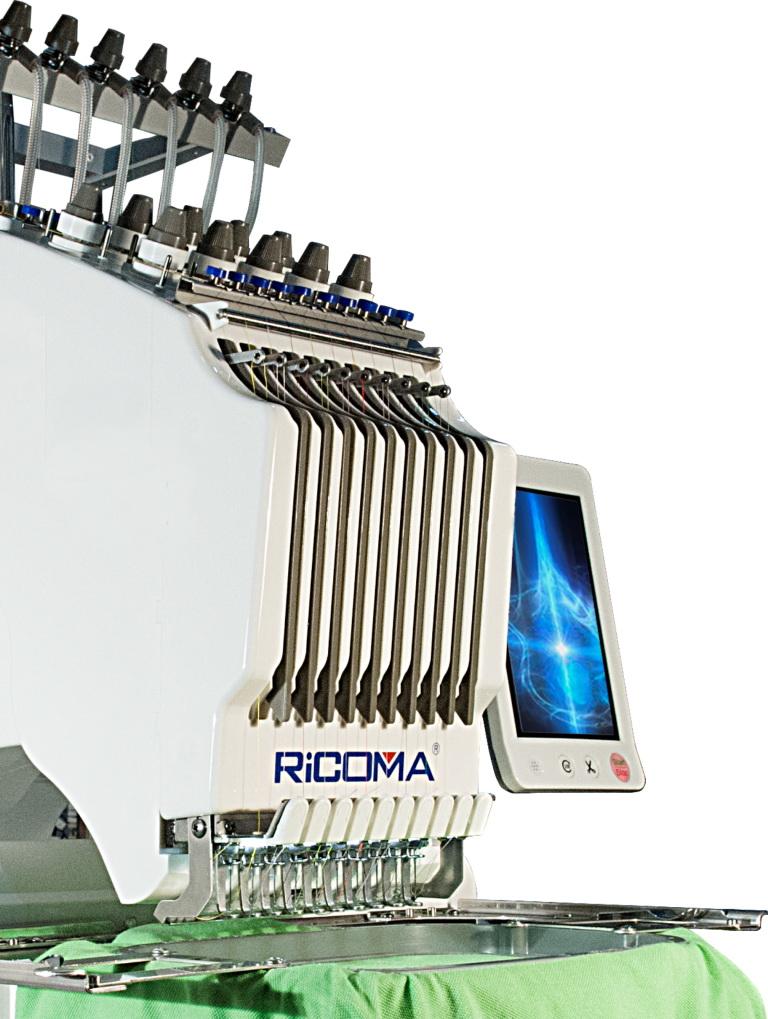 RiCOMA EM-1010 10-Needle Embroidery Machine with Stand & Software