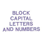 Sizzix Bigz Alphabet Set Block 1 1/2in capital letters and numbers cutting dies, purple text graphic