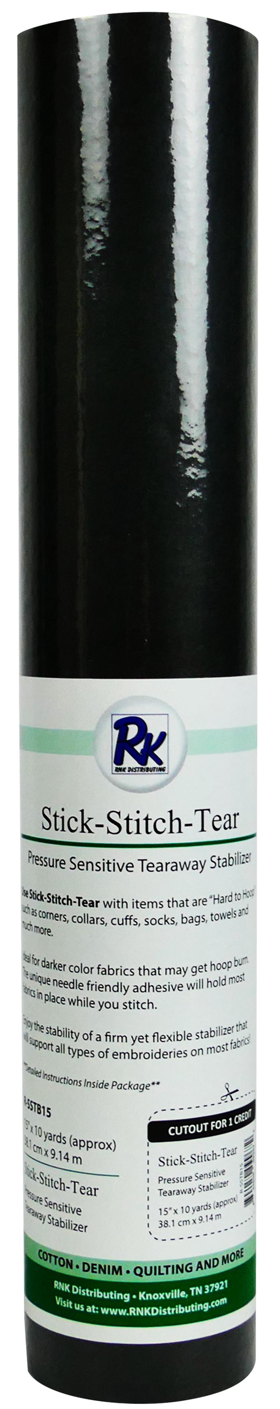 RNK Distributing Stick-Stitch-Tear Stabilzer (BLACK)