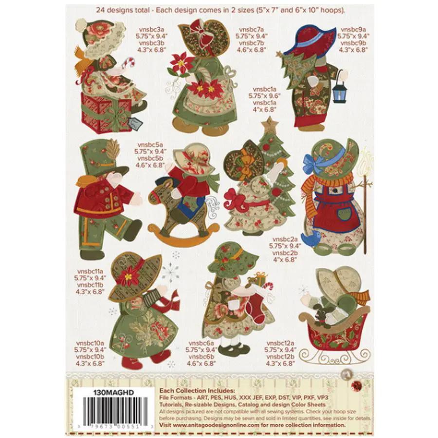 Anita Goodesign Mini Collection Sunbonnet Sue Christmas 130MAGHD - Sewingmachinesplus.com