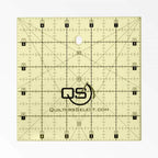 Quilters Select 5x5 non-slip quilting ruler, beige with grid lines and QS logo