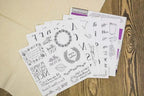 Threaders Embroidery Transfer Sheets set with autumn designs on white sheets
