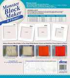 DIME Monster Block Maker hooping aid; four white frames for 5–8 inch blocks
