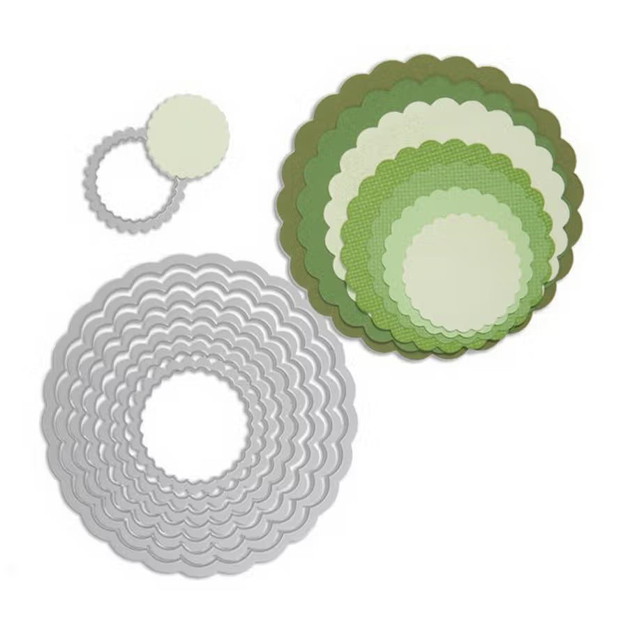 Sizzix Framelits Dies Circles, Scallop