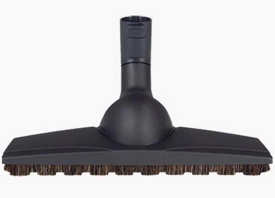 SEBO Parquet Brush vacuum attachment with dark gray body and brown bristles.