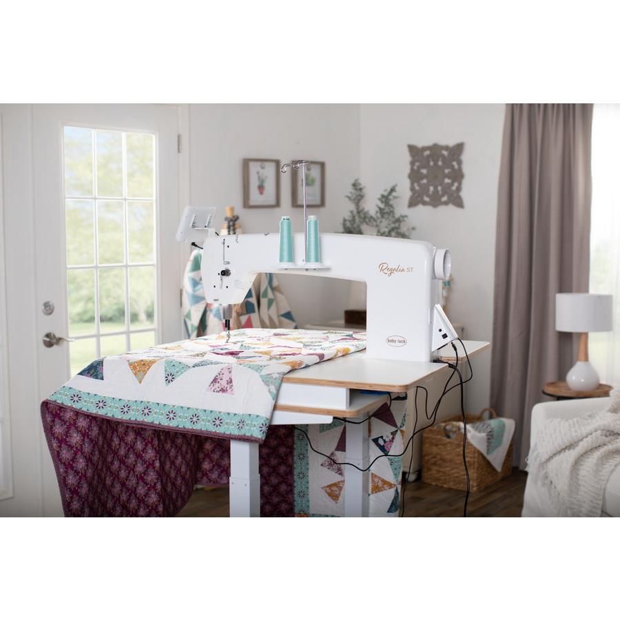 Baby Lock 20" Regalia ST Sit Down Longarm Stationary Machine With Standard Insert Table (Lift Table Upgrade Available) - Sewingmachinesplus.com