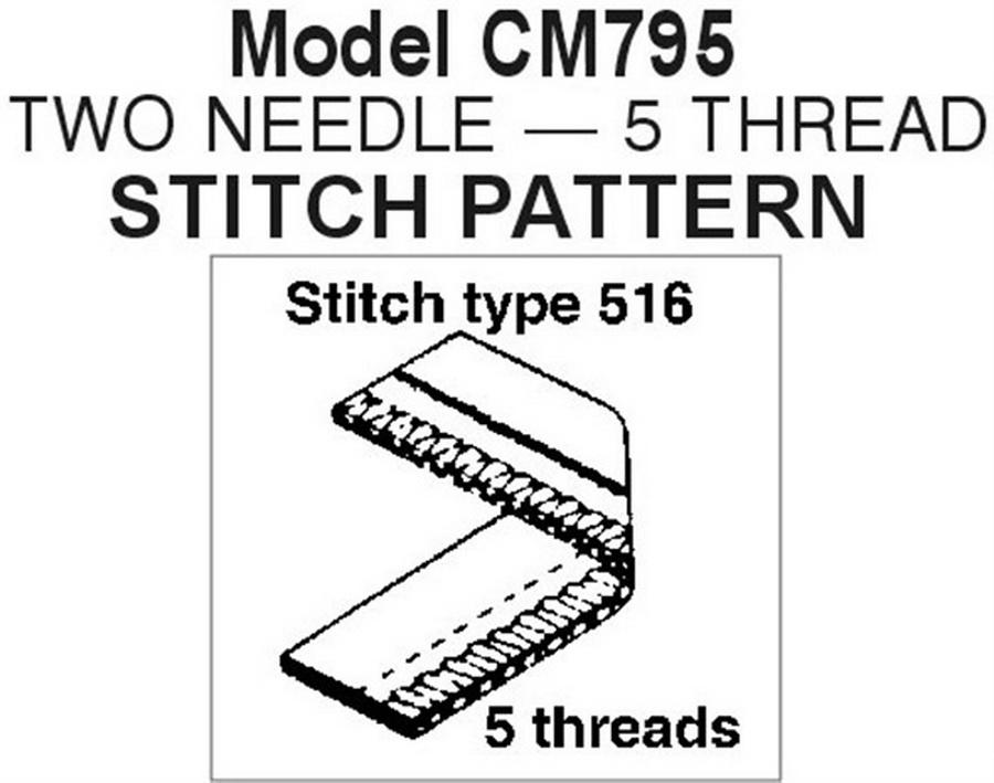 Consew CM795-2 Two Needle, 5 Thread Overlock with Assembled Table and Servo Motor