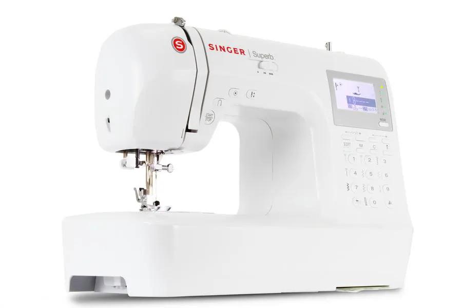 Singer 2010 Superb computerized sewing machine, white with built-in LCD display and keypad