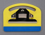 DIME Magnetic Hoop Clip HC00100, yellow and blue plastic with a metal clip.