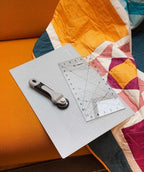 Threaders quilting starter kit (3 pc) by Crafter's Companion; gray rotary cutter and clear ruler on cutting mat